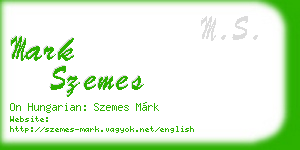 mark szemes business card